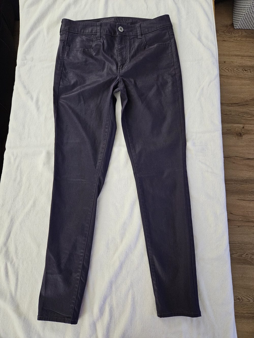 American Eagle Dark Purple Coated High Rise Jegging Skinny Jeans Size 10